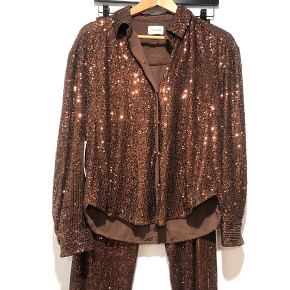 Free People X Saylor Womens Sylvana Stretch Sequin Jumpsuit Size M $462 - Picture 3 of 15